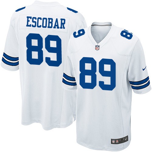 Men's Game Gavin Escobar Nike Jersey White Road - #89 NFL Dallas Cowboys